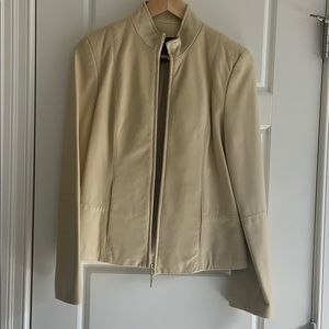 Women's Ivory Leather Jacket